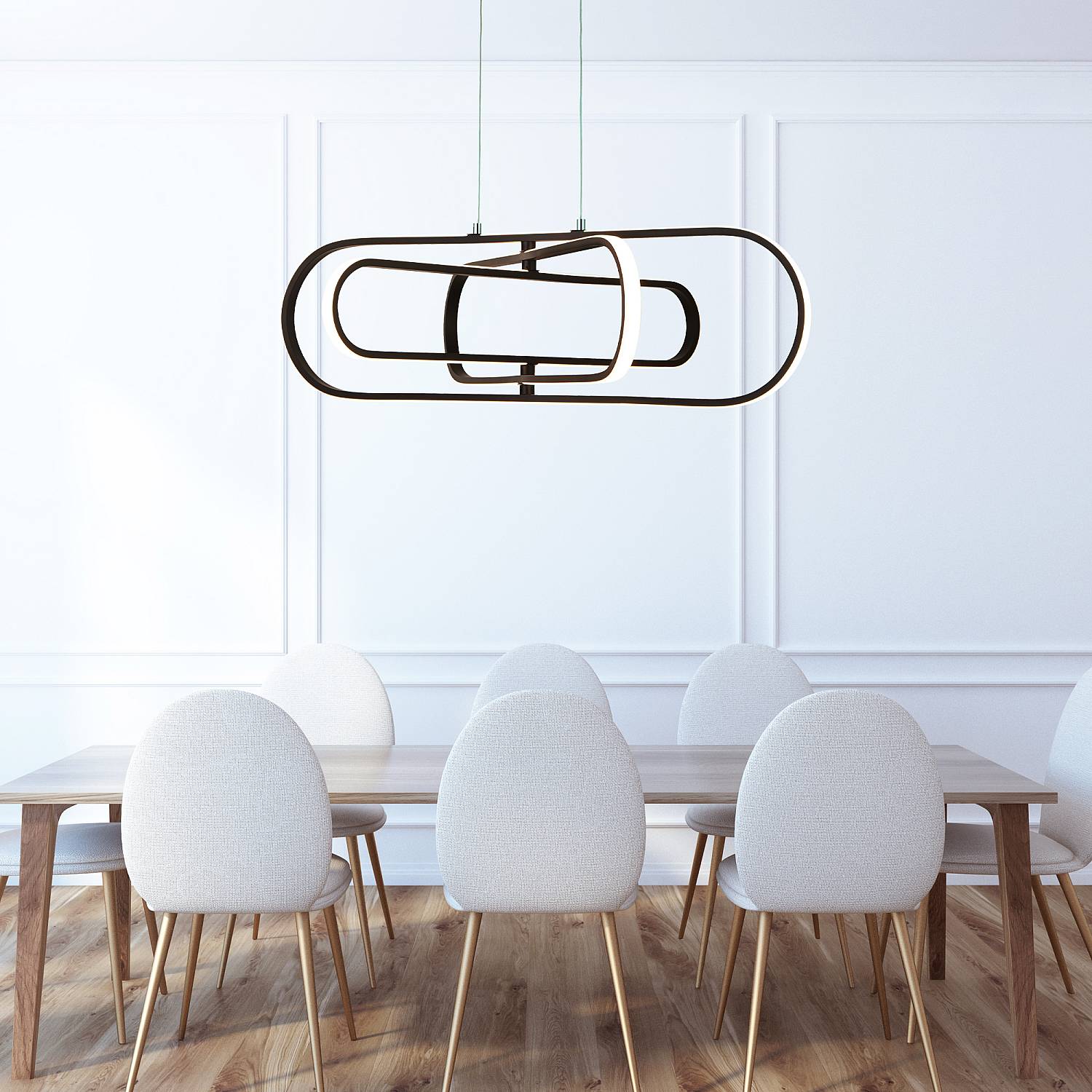 Lampadario Moderno Clip Acciaio Bianco Nero Led 52,44W 3000 - 4500 - 6500K 61775BK