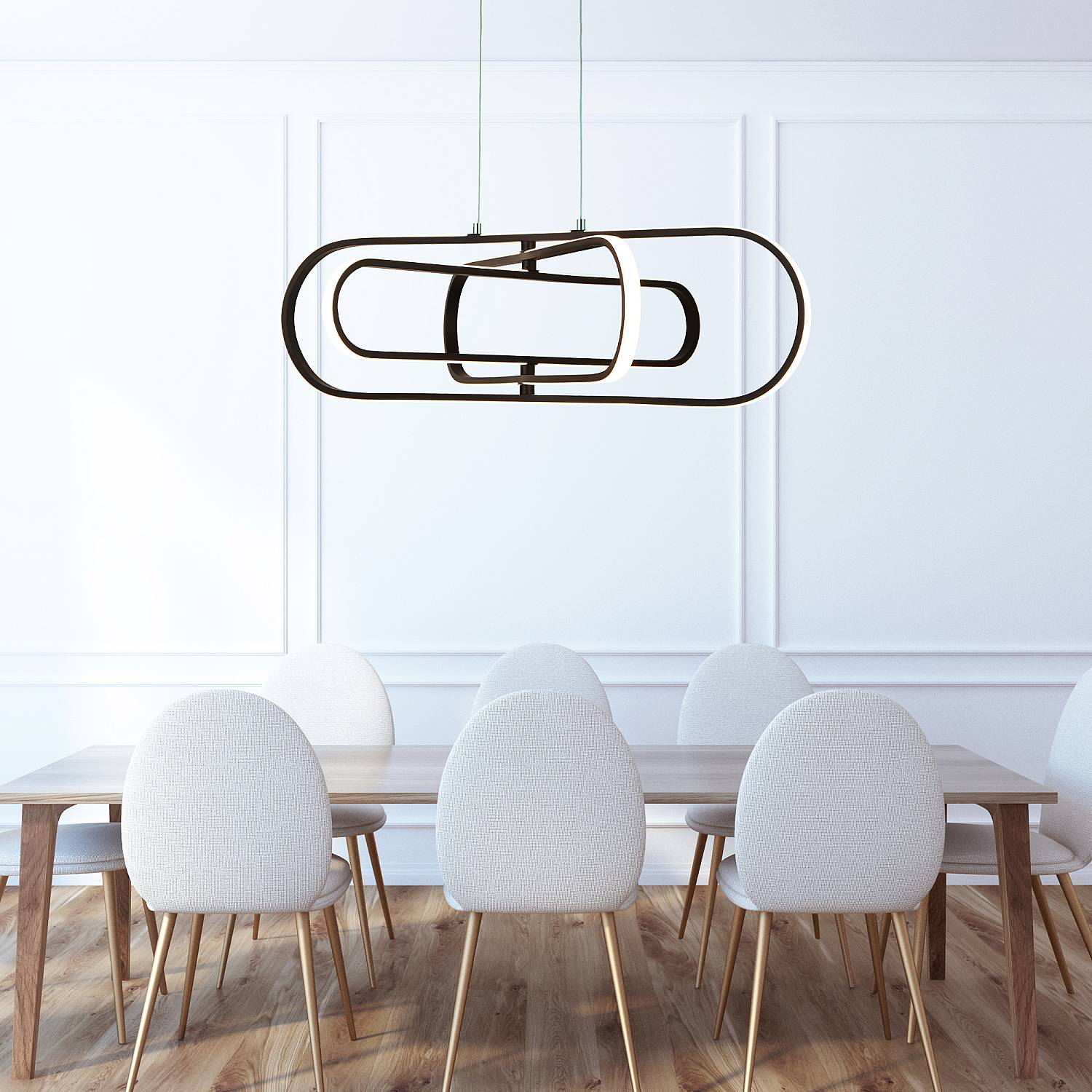 Lampadario Moderno Clip Acciaio Bianco Nero Led 52,44W 3000 - 4500 - 6500K 61775BK
