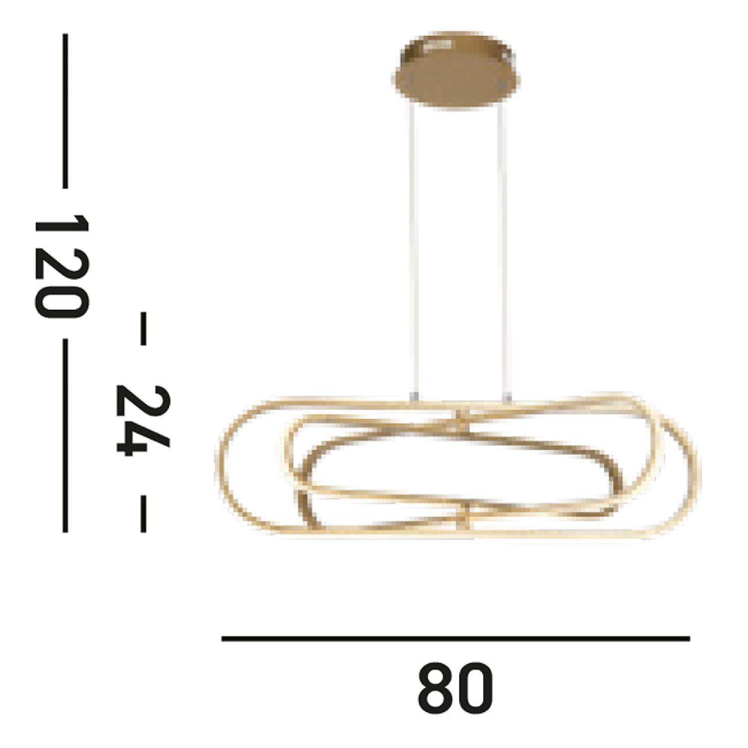 Lampadario Moderno Clip Acciaio Oro Bianco Led 52,51W 3000 - 4500 - 6500K 61775GO