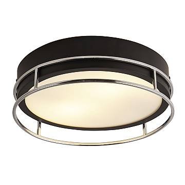 Plafoniera Contemporanea Fenice Acciaio Nero E Cromo Vetro 2 Luci E14 30Cm Plafoniera Contemporanea Fenice Acciaio Nero E Cromo Vetro 2 Luci E14 30Cm