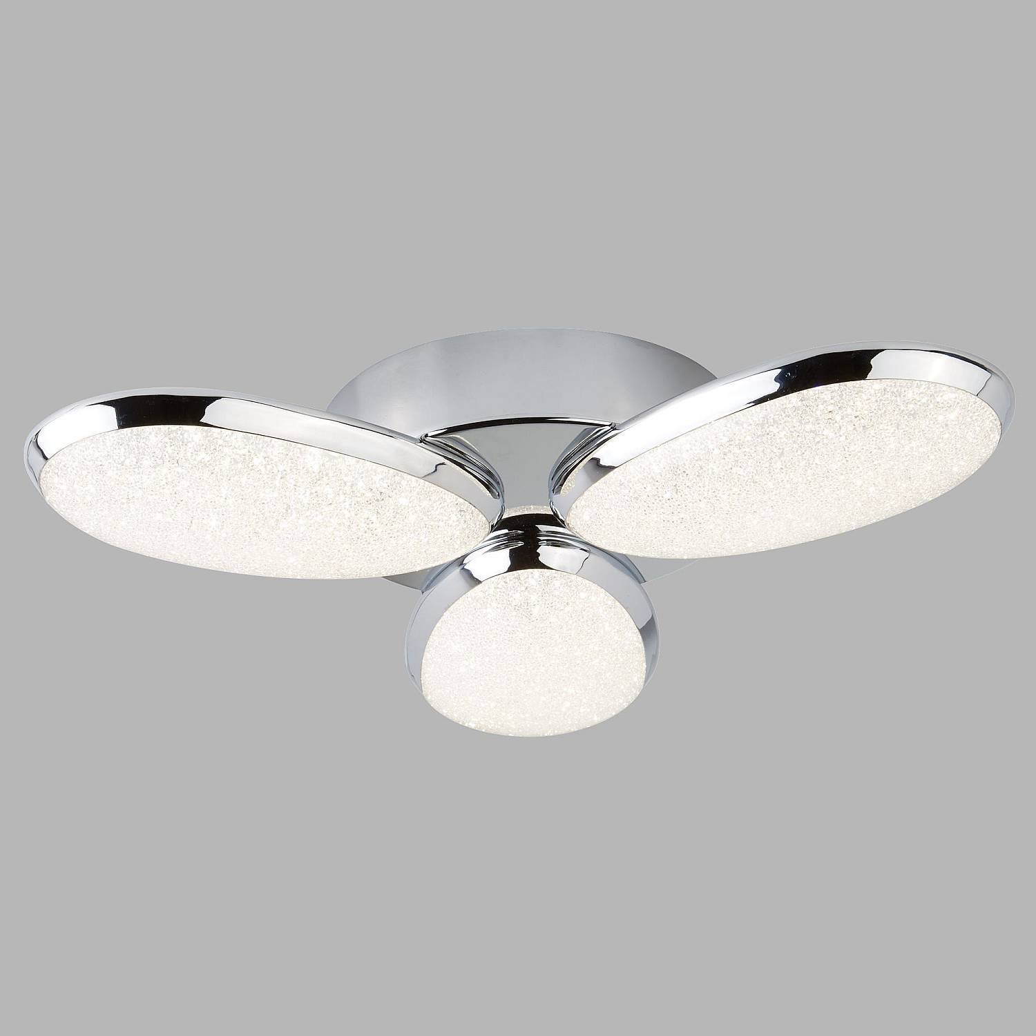 Plafoniera Moderno Lori Acciaio Cromo Vetro Trasparente Led 8W 4000K 6213-3CC