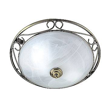 Plafoniera Contemporanea Weybridge Acciaio Ottone Vetro 1 Luce E14
