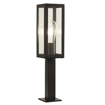 Paletto Da Esterno Contemporaneo Scatola Acciaio Nero Trasparente 1 Luce E27 Paletto Da Esterno Contemporaneo Scatola Acciaio Nero Trasparente 1 Luce E27