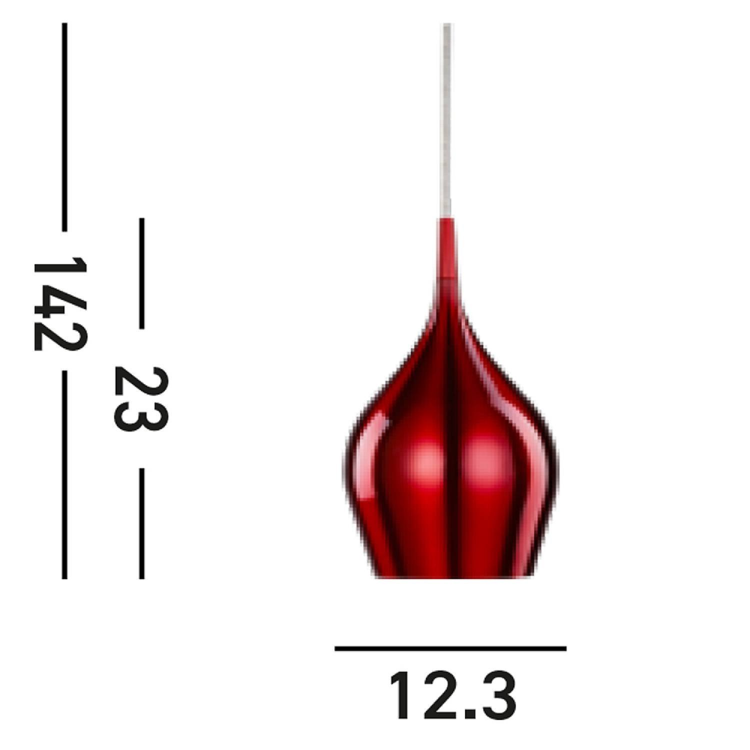 Lampadario Contemporaneo Vibrante Alluminio Rosso 12 Luci E14 6461-12RE