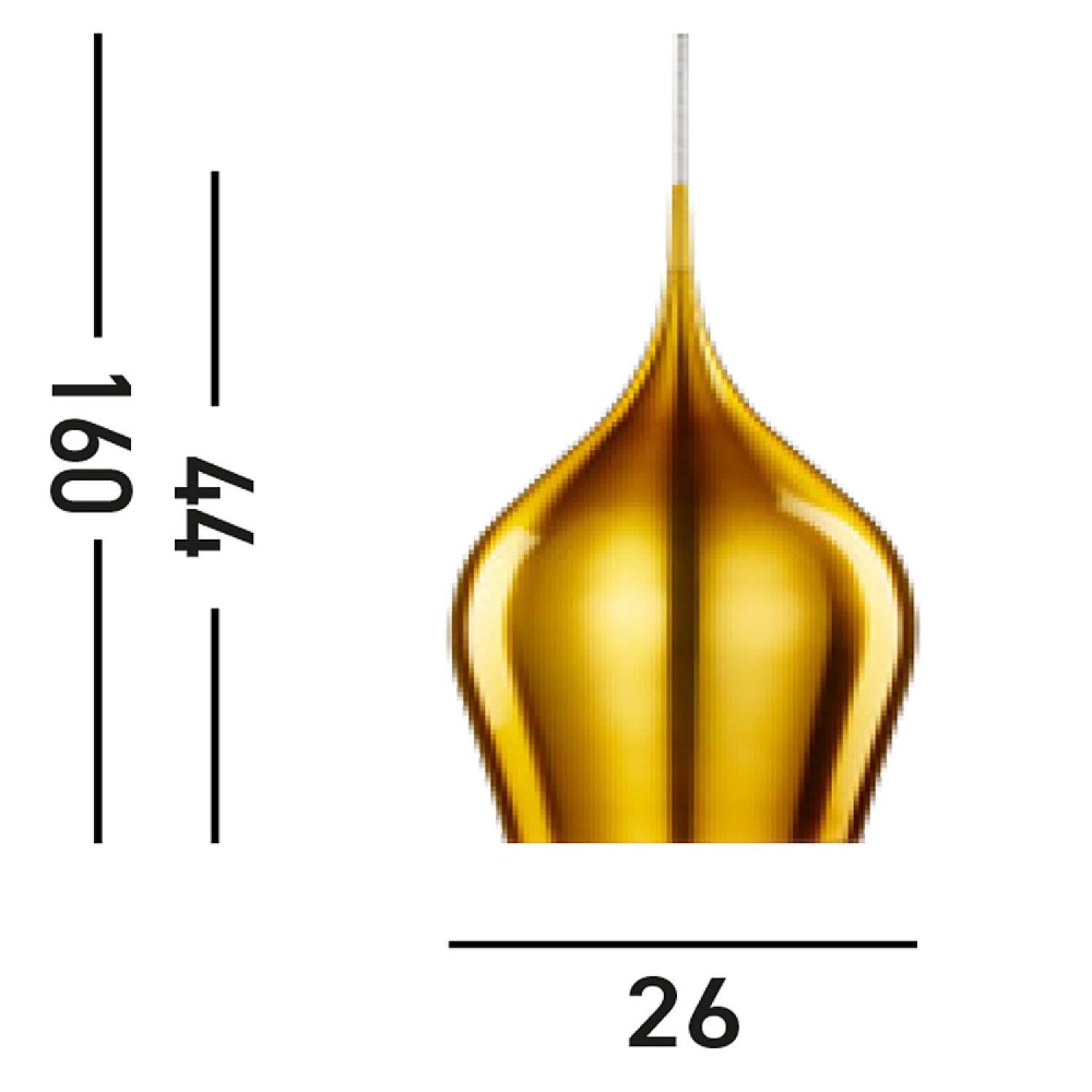 Sospensione Contemporanea Vibrante Alluminio Oro 1 Luce E27 6461-26GO