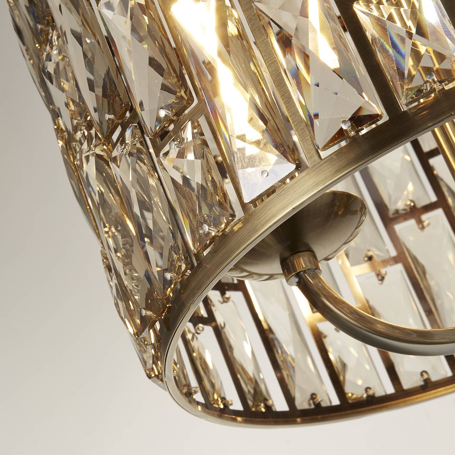 Lampadario Classico Gioiello Acciaio Ottone Vetro 3 Luci E14 6583-3AB