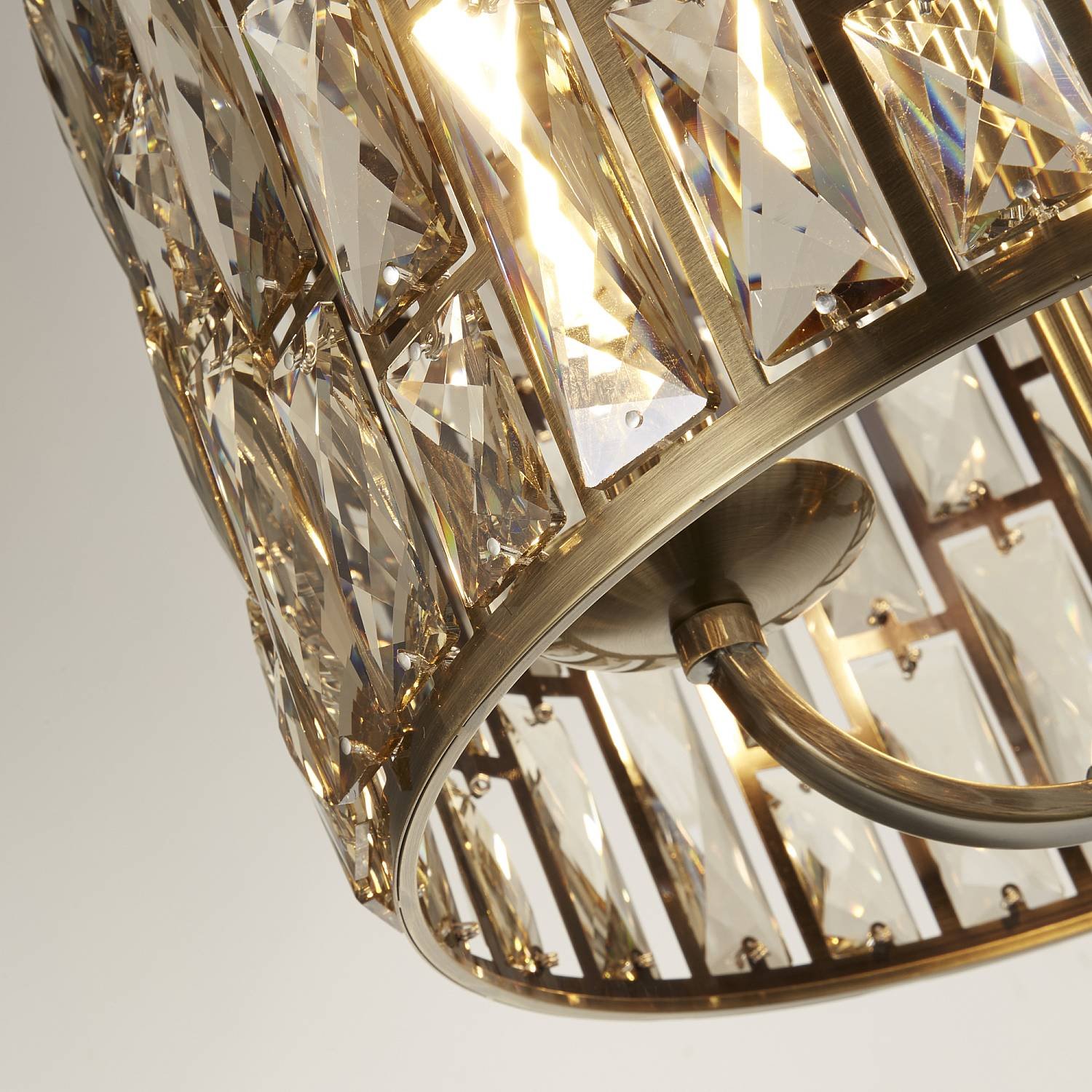 Lampadario Classico Gioiello Acciaio Ottone Vetro 3 Luci E14 6583-3AB