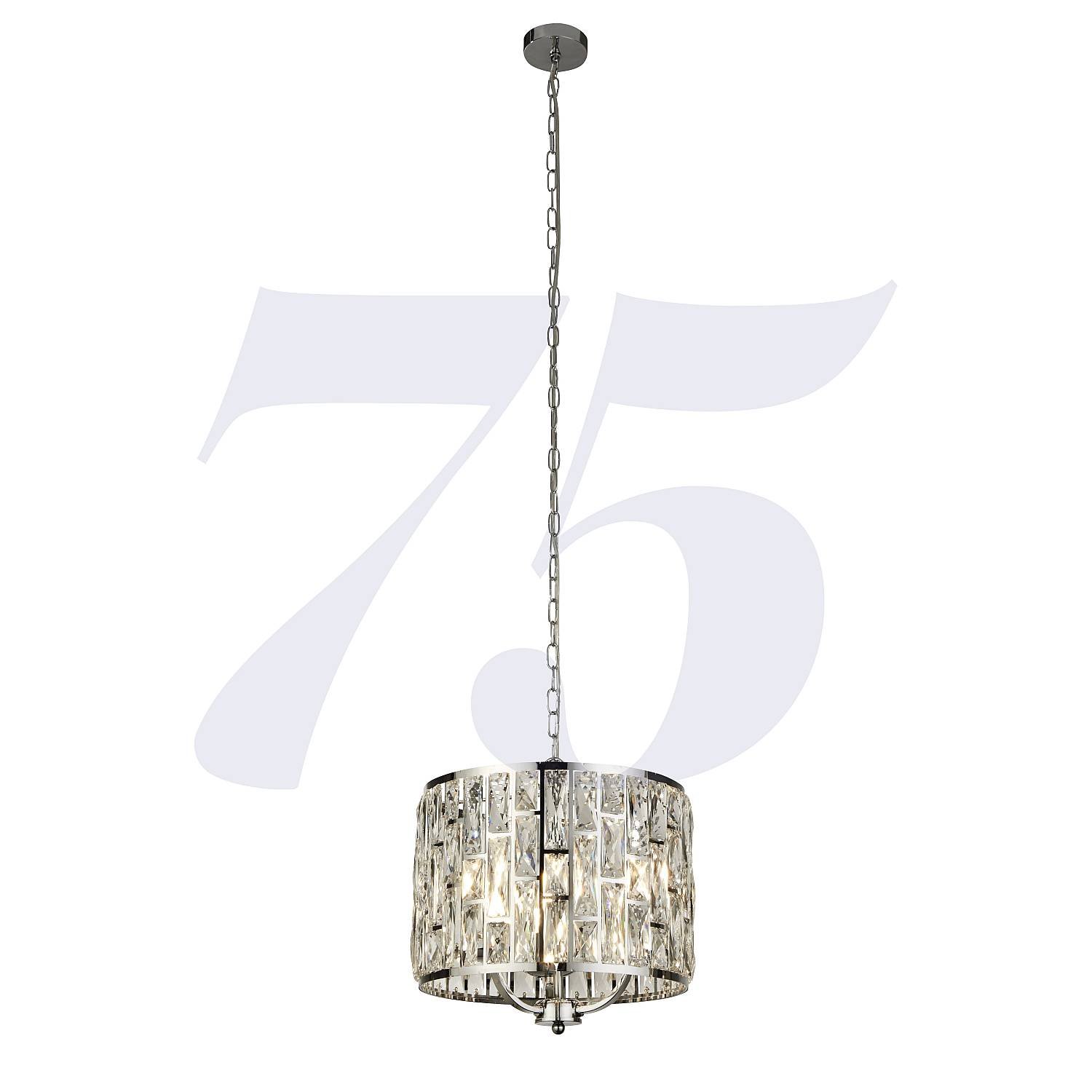 Lampadario Classico Gioiello Acciaio Cromo Vetro Trasparente 3 Luci E14 6583-3CC