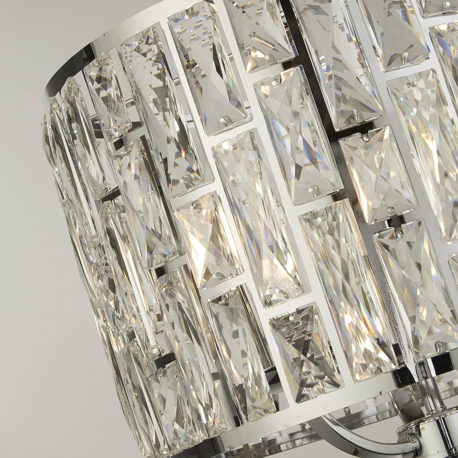Lampadario Classico Gioiello Acciaio Cromo Vetro Trasparente 3 Luci E14 6583-3CC