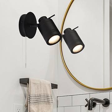 Applique Contemporanea Sansone Acciaio Nero Policarbonato 1 Luce Gu10
