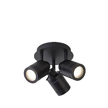 Plafoniera Contemporanea Sansone Acciaio Nero Policarbonato 3 Luci Gu10 Plafoniera Contemporanea Sansone Acciaio Nero Policarbonato 3 Luci Gu10