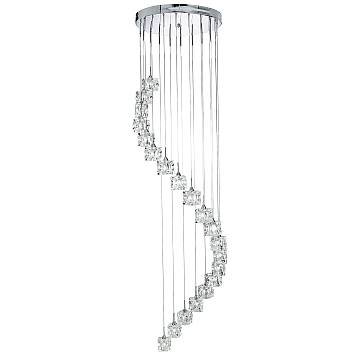 Lampadario Classico Ice Cube Acciaio Cromo Vetro Trasparente Led 3,2W 3000K Lampadario Classico Ice Cube Acciaio Cromo Vetro Trasparente Led 3,2W 3000K