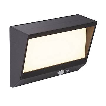 Applique Solare Alluminio Nero Policarbonato Bianco Led 2W 3000K Orizzontale Applique Solare Alluminio Nero Policarbonato Bianco Led 2W 3000K Orizzontale