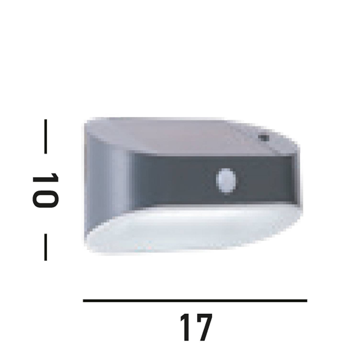 Applique Moderna Solare Policarbonato Grigio Led 1,2W 3000K 67421BK-PIR