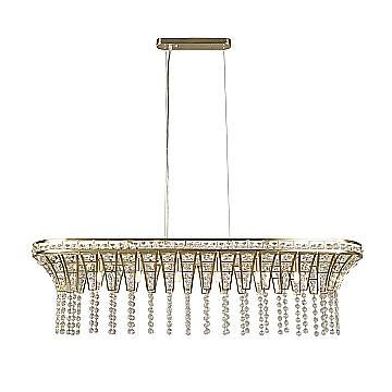 Lampadario Classico Gemma Acciaio Ottone Vetro 8 Luci G9