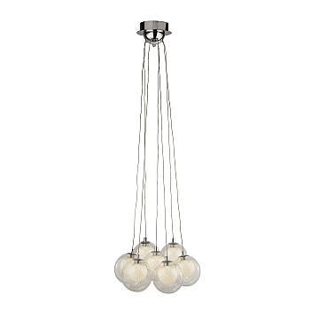 Lampadario Contemporaneo Grappolo Acciaio Cromo Vetro Bianco Led 2,5W 3000K Lampadario Contemporaneo Grappolo Acciaio Cromo Vetro Bianco Led 2,5W 3000K