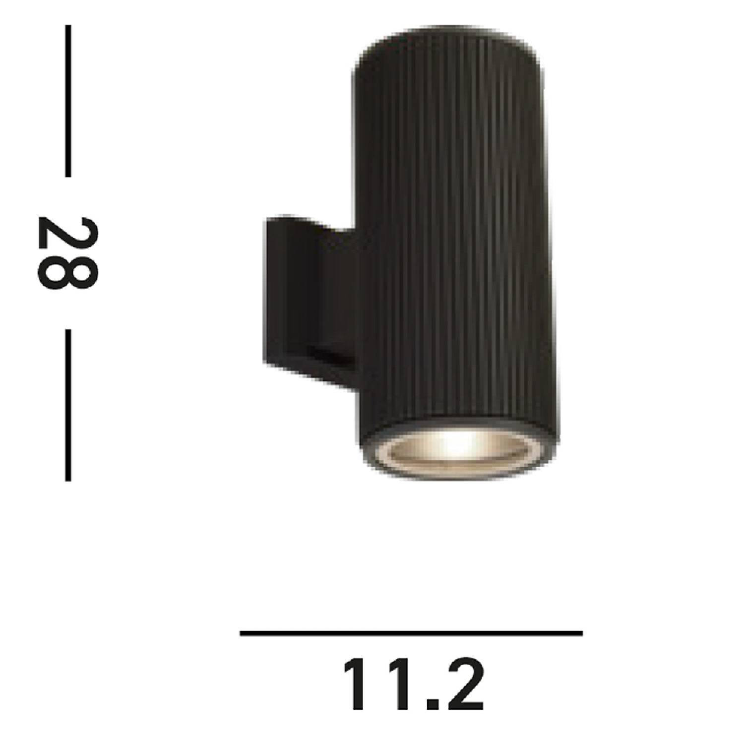 Applique Moderna Amburgo Alluminio Nero Vetro 1 Luce E27 6872BK