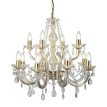 Lampadario Classico Marie Therese Acciaio Oro Acrilico Trasparente 12 Luci E14 Lampadario Classico Marie Therese Acciaio Oro Acrilico Trasparente 12 Luci E14