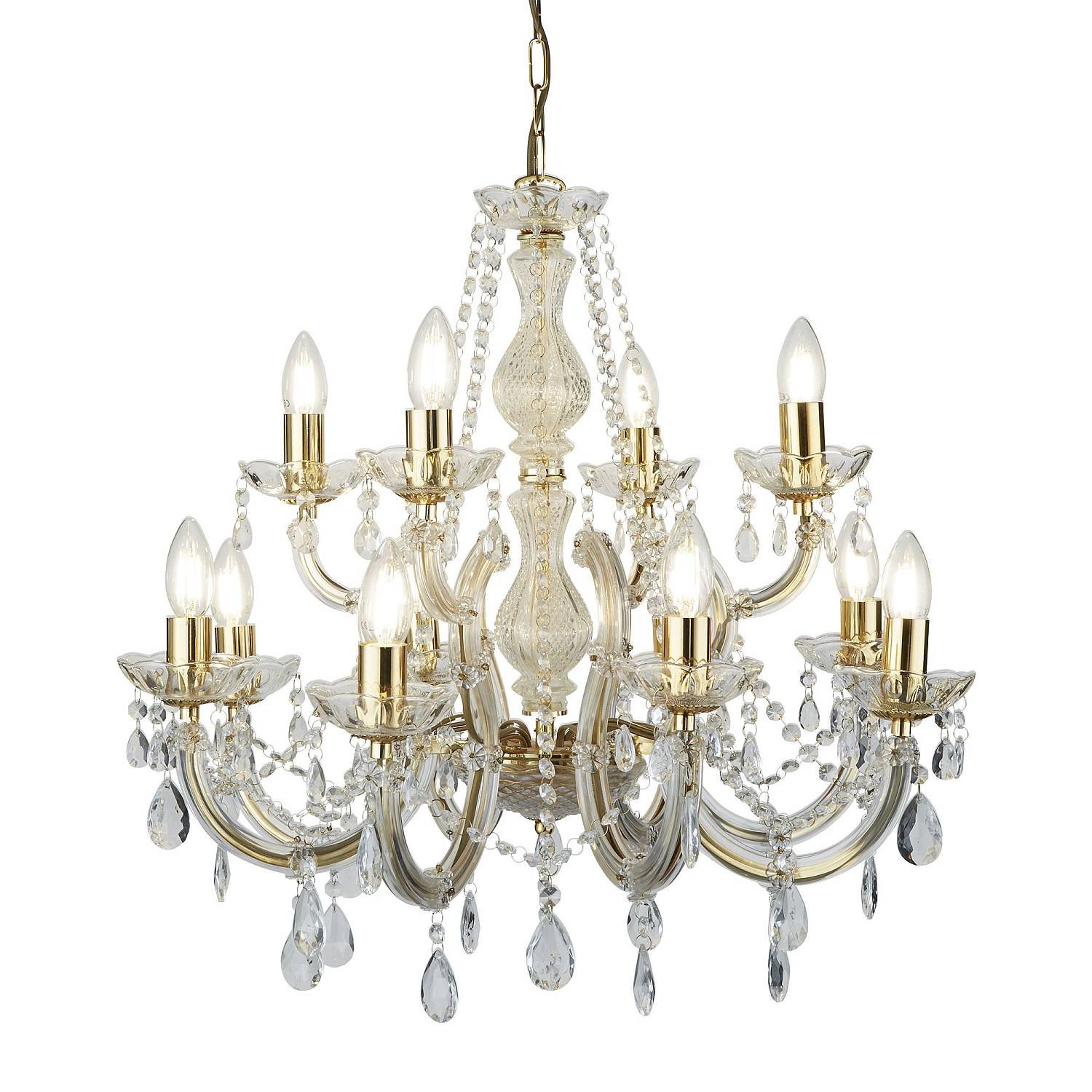 Lampadario Classico Marie Therese Acciaio Oro Acrilico Trasparente 12 Luci E14 Lampadario Classico Marie Therese Acciaio Oro Acrilico Trasparente 12 Luci E14