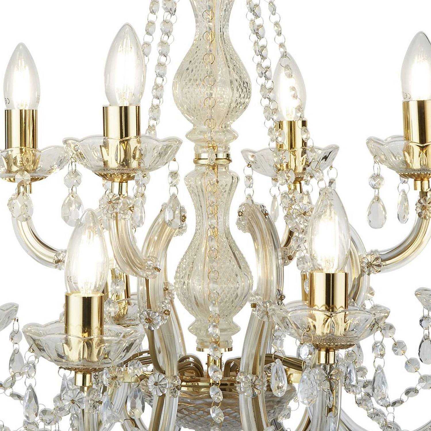 Lampadario Classico Marie Therese Acciaio Oro Acrilico Trasparente 12 Luci E14 Lampadario Classico Marie Therese Acciaio Oro Acrilico Trasparente 12 Luci E14