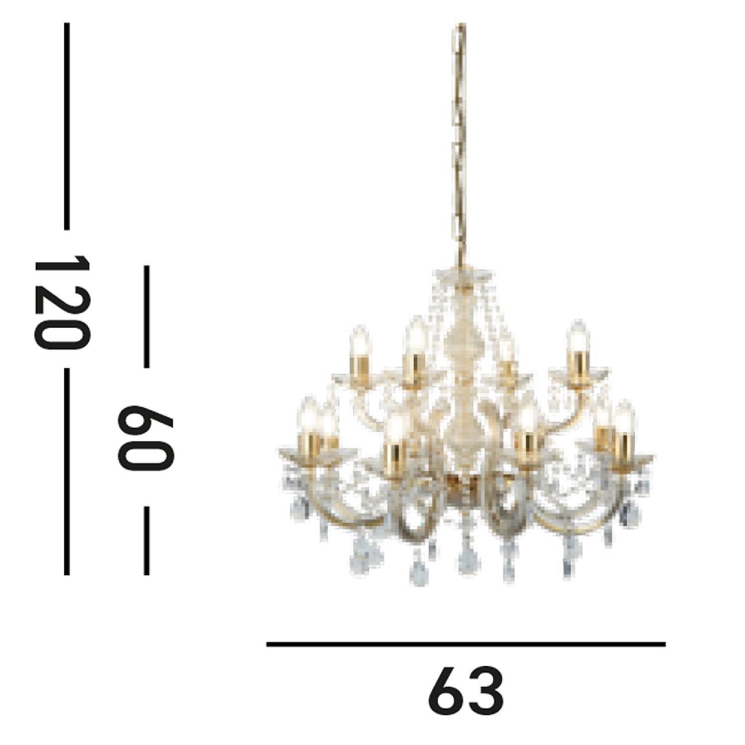 Lampadario Classico Marie Therese Acciaio Oro Acrilico Trasparente 12 Luci E14 Lampadario Classico Marie Therese Acciaio Oro Acrilico Trasparente 12 Luci E14