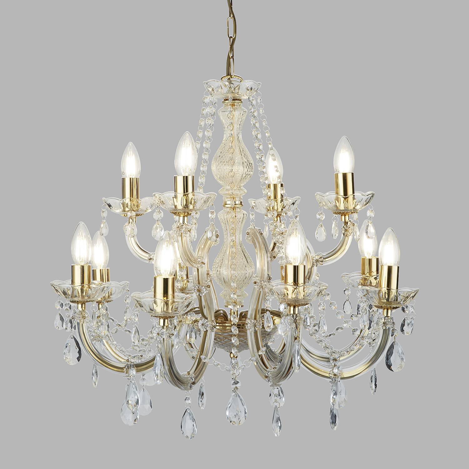 Lampadario Classico Marie Therese Acciaio Oro Acrilico Trasparente 12 Luci E14 Lampadario Classico Marie Therese Acciaio Oro Acrilico Trasparente 12 Luci E14