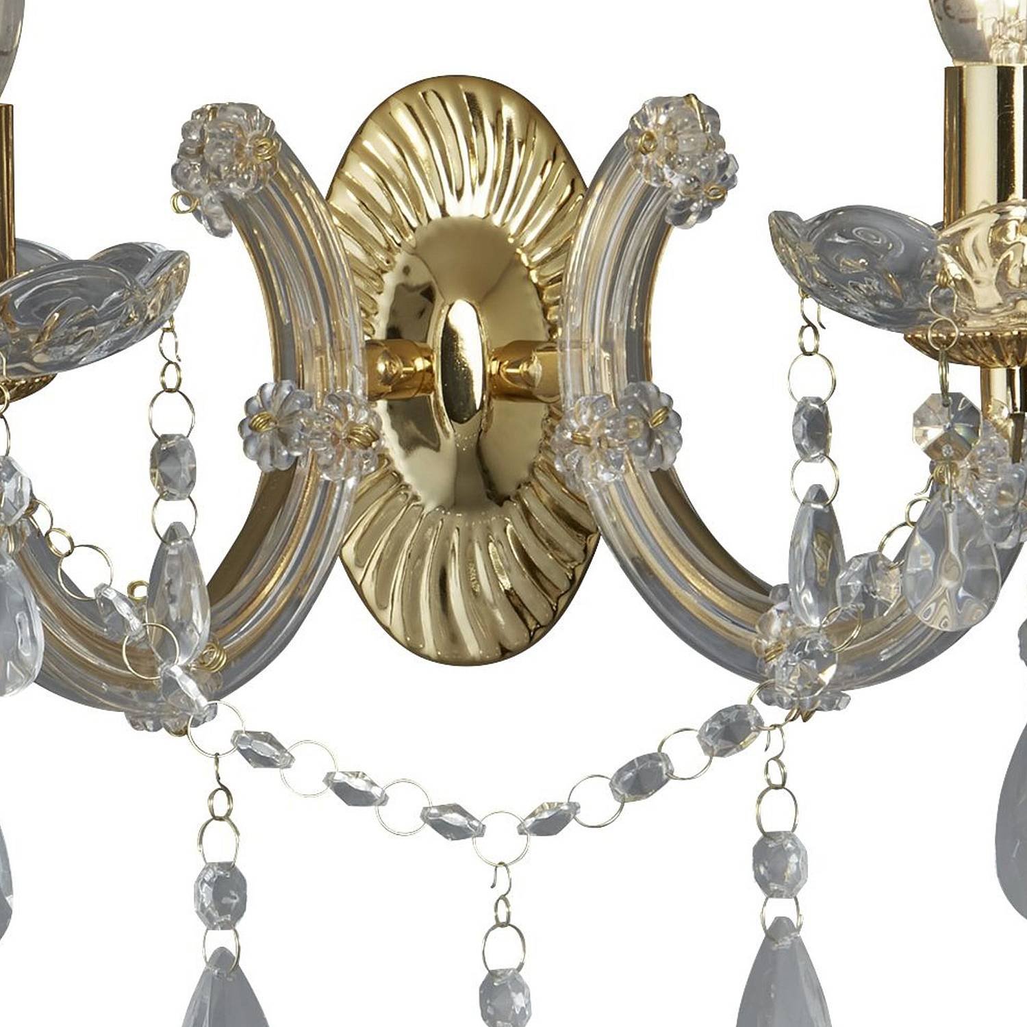 Applique Classica Marie Therese Acciaio Oro Acrilico Trasparente 2 Luci E14 Applique Classica Marie Therese Acciaio Oro Acrilico Trasparente 2 Luci E14