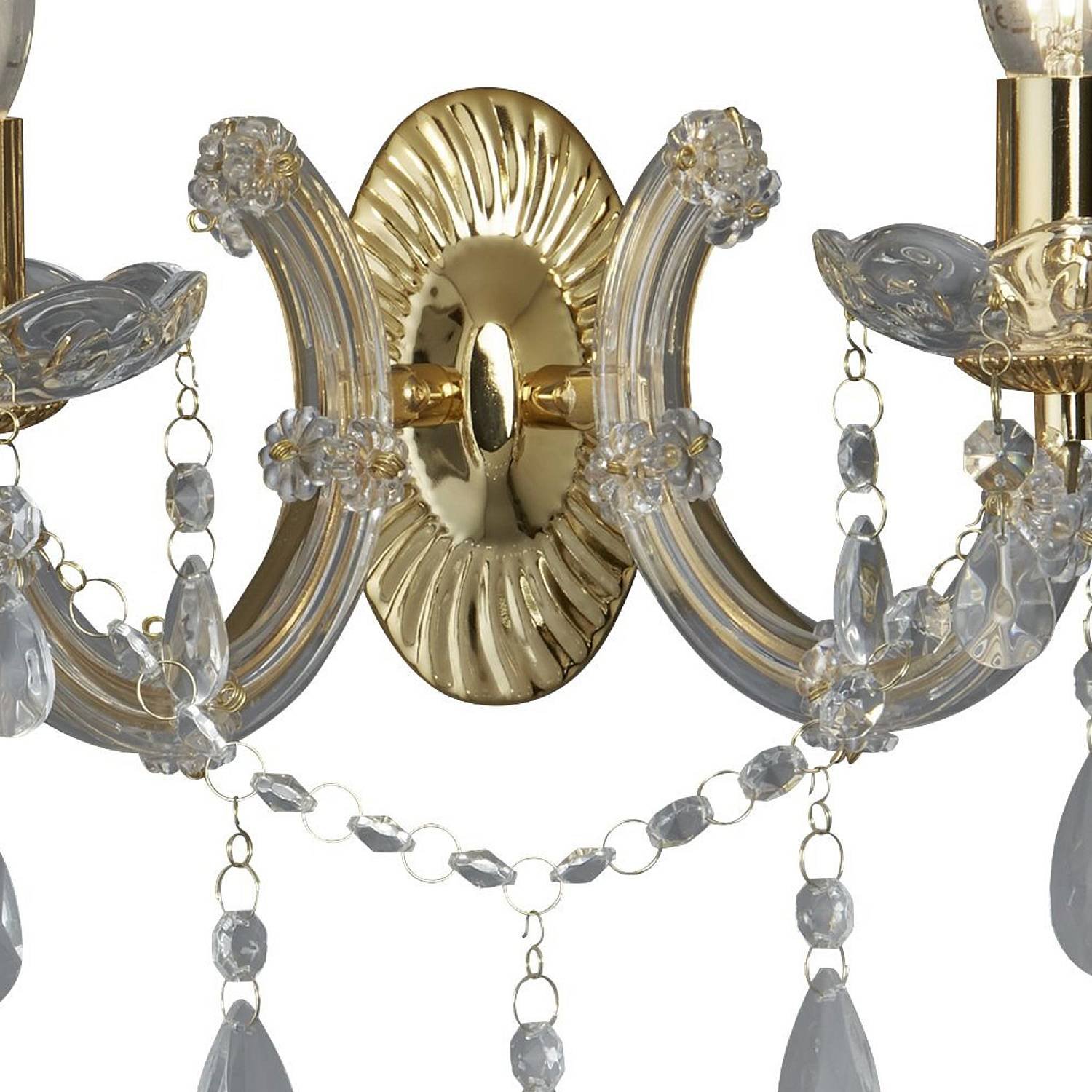 Applique Classica Marie Therese Acciaio Oro Acrilico Trasparente 2 Luci E14 Applique Classica Marie Therese Acciaio Oro Acrilico Trasparente 2 Luci E14