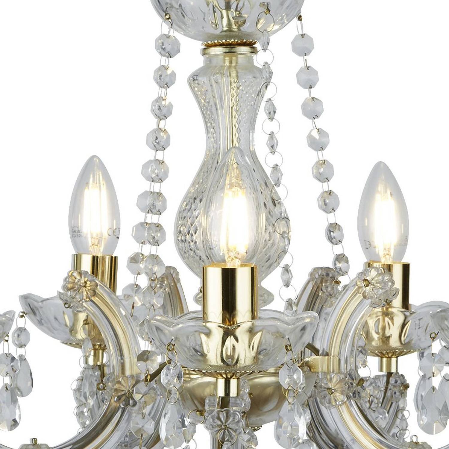 Lampadario Classico Marie Therese Acciaio Adjustable Cristallo 5 Luci E14 699-5