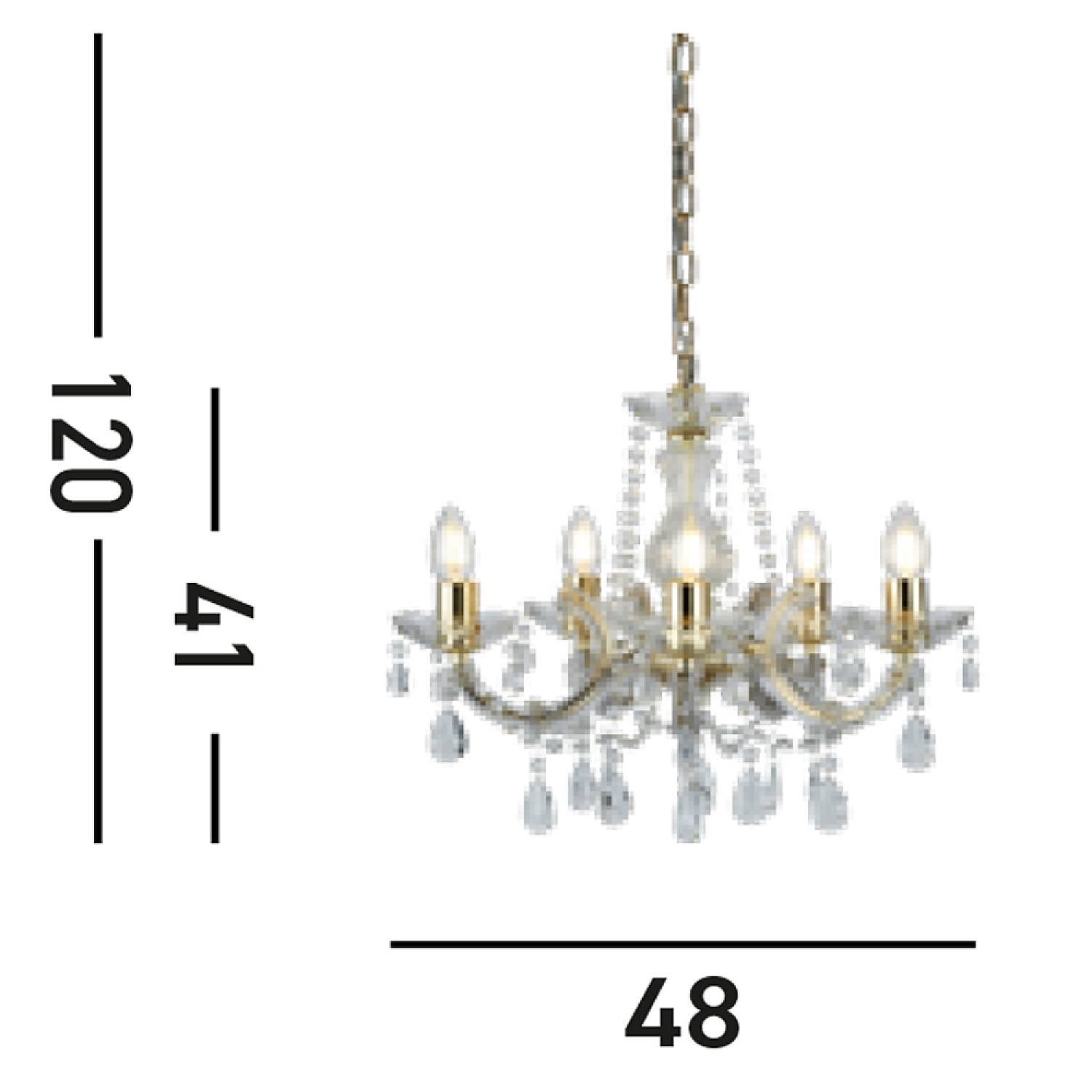 Lampadario Classico Marie Therese Acciaio Adjustable Cristallo 5 Luci E14 699-5