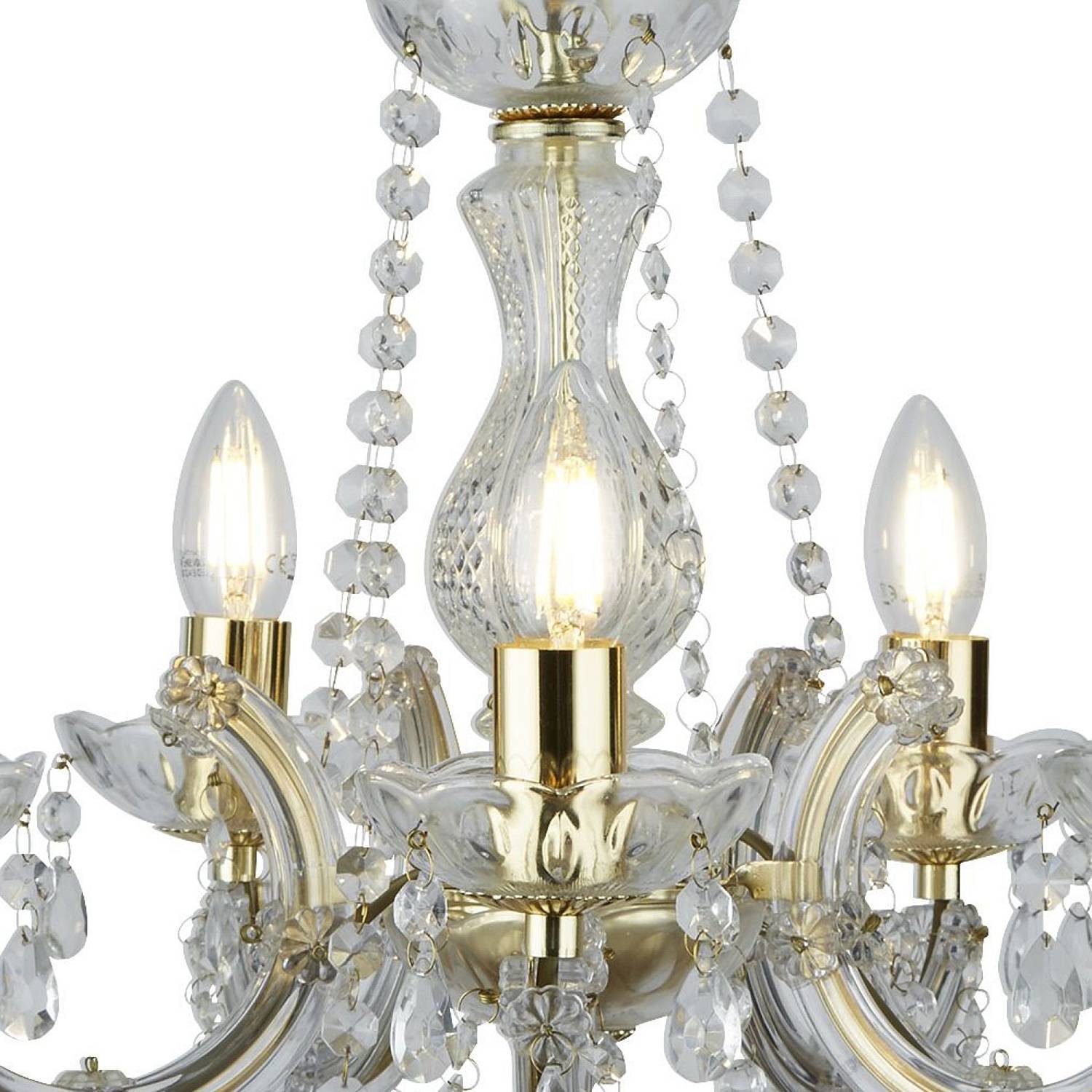 Lampadario Classico Marie Therese Acciaio Adjustable Cristallo 5 Luci E14 699-5