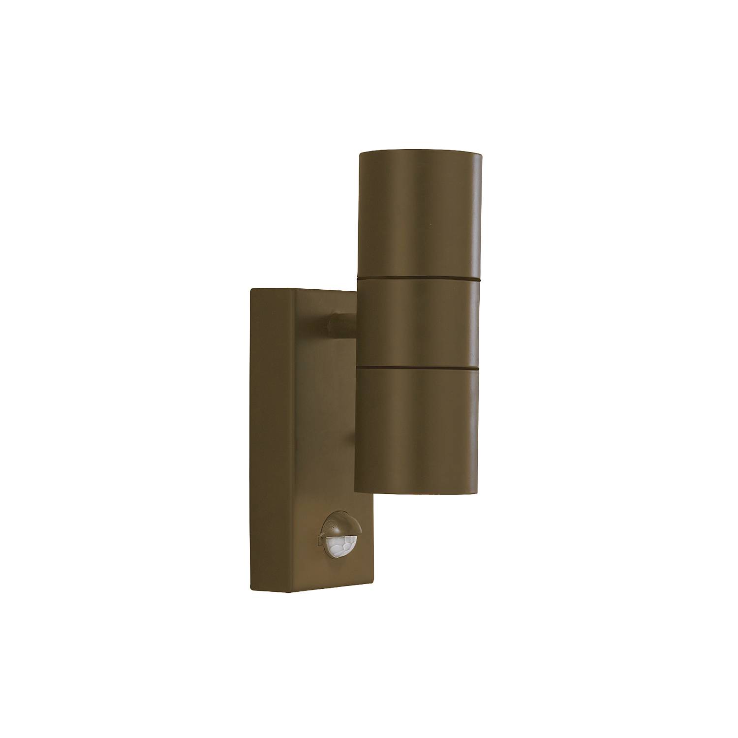 Applique Moderna Metro Acciaio Marrone Vetro 2 Luci Gu10 Con Sesnore 7008-2RUS-LED