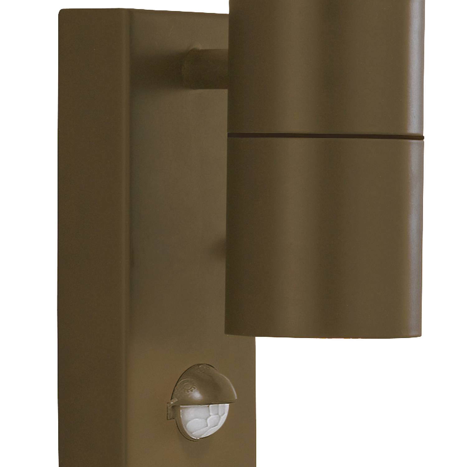 Applique Moderna Metro Acciaio Marrone Vetro 2 Luci Gu10 Con Sesnore 7008-2RUS-LED