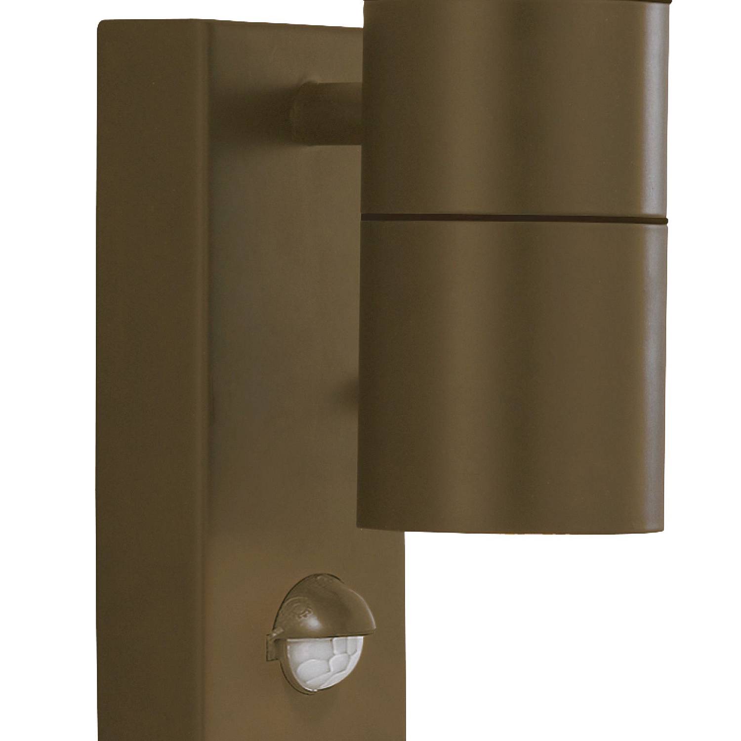 Applique Moderna Metro Acciaio Marrone Vetro 2 Luci Gu10 Con Sesnore 7008-2RUS-LED