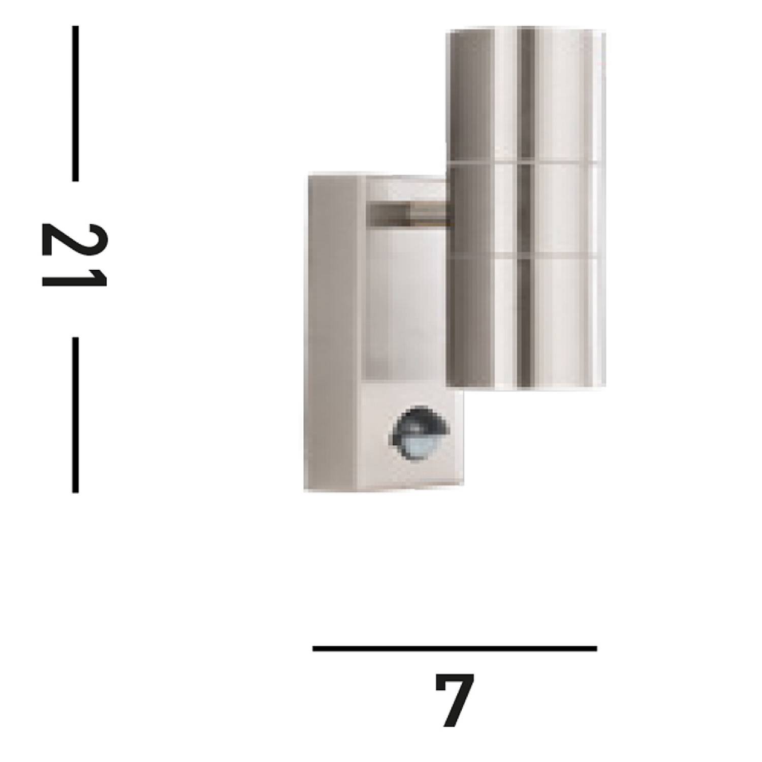 Applique Moderna Metro Acciaio Cromo Vetro 2 Luci Gu10 7008-2SS-LED