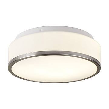Plafoniera Contemporanea Formaggio Acciaio Argento Vetro Bianco 1 Luce E27 28Cm Plafoniera Contemporanea Formaggio Acciaio Argento Vetro Bianco 1 Luce E27 28Cm