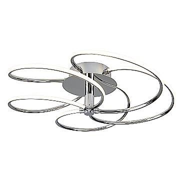 Lampadario Contemporaneo Bardot Acciaio Cromo Policarbonato Led 39,6W 3000K