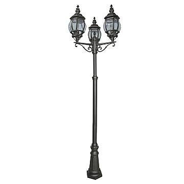 Lampione Da Esterno Rustico-Country Bel Aire Alluminio Nero 3 Luci E27 Lampione Da Esterno Rustico-Country Bel Aire Alluminio Nero 3 Luci E27