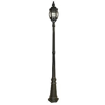 Lampione Da Esterno Rustico-Country Bel Aire Alluminio Nero Vetro 1 Luce E27 Lampione Da Esterno Rustico-Country Bel Aire Alluminio Nero Vetro 1 Luce E27
