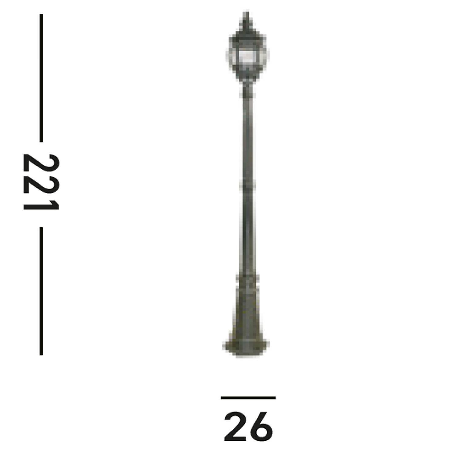 Lampione Da Esterno Rustico-Country Bel Aire Alluminio Nero Vetro 1 Luce E27 7174