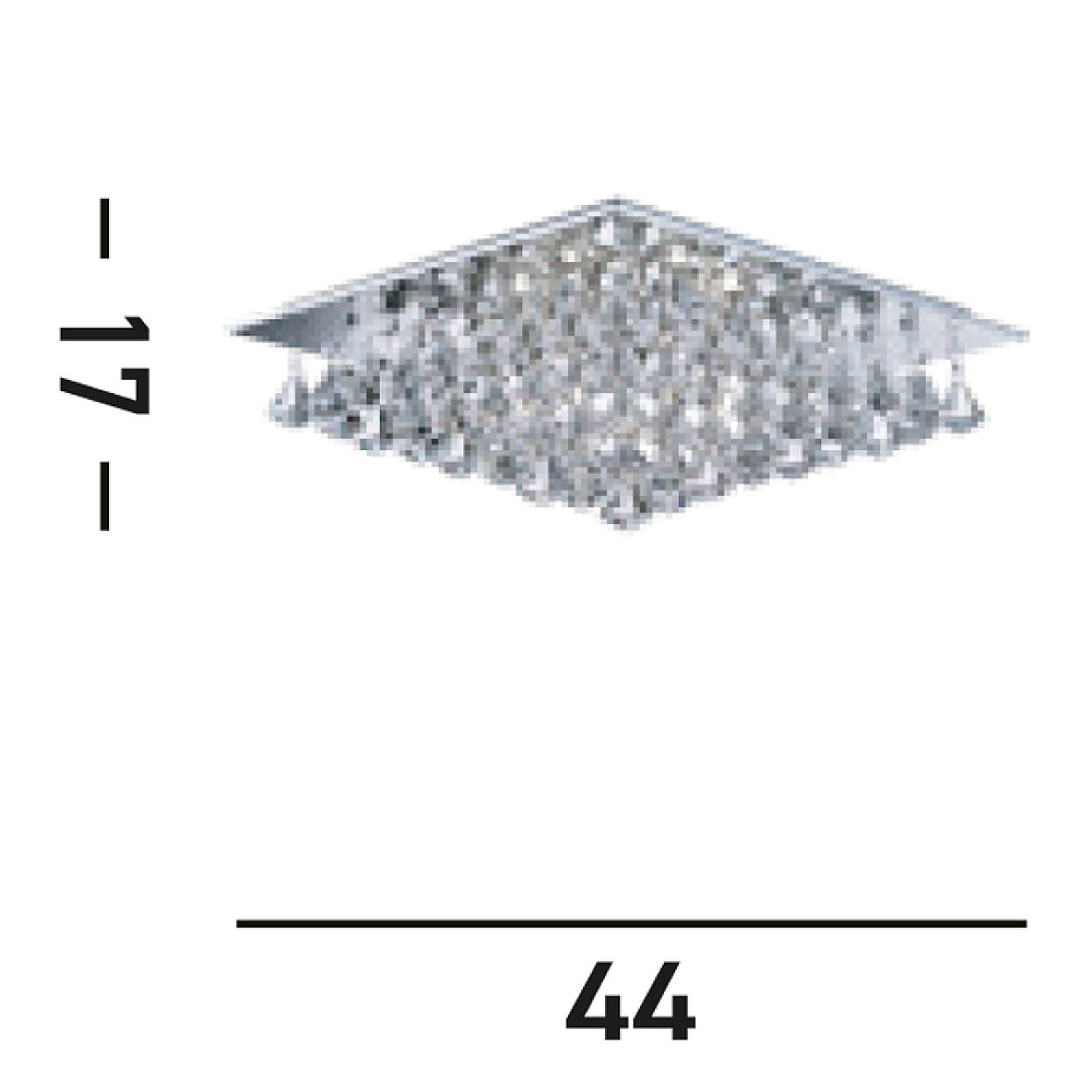 Plafoniera Contemporanea Hanna Alluminio Cromo Vetro Trasparente 6 Luci G9 7306-6CC