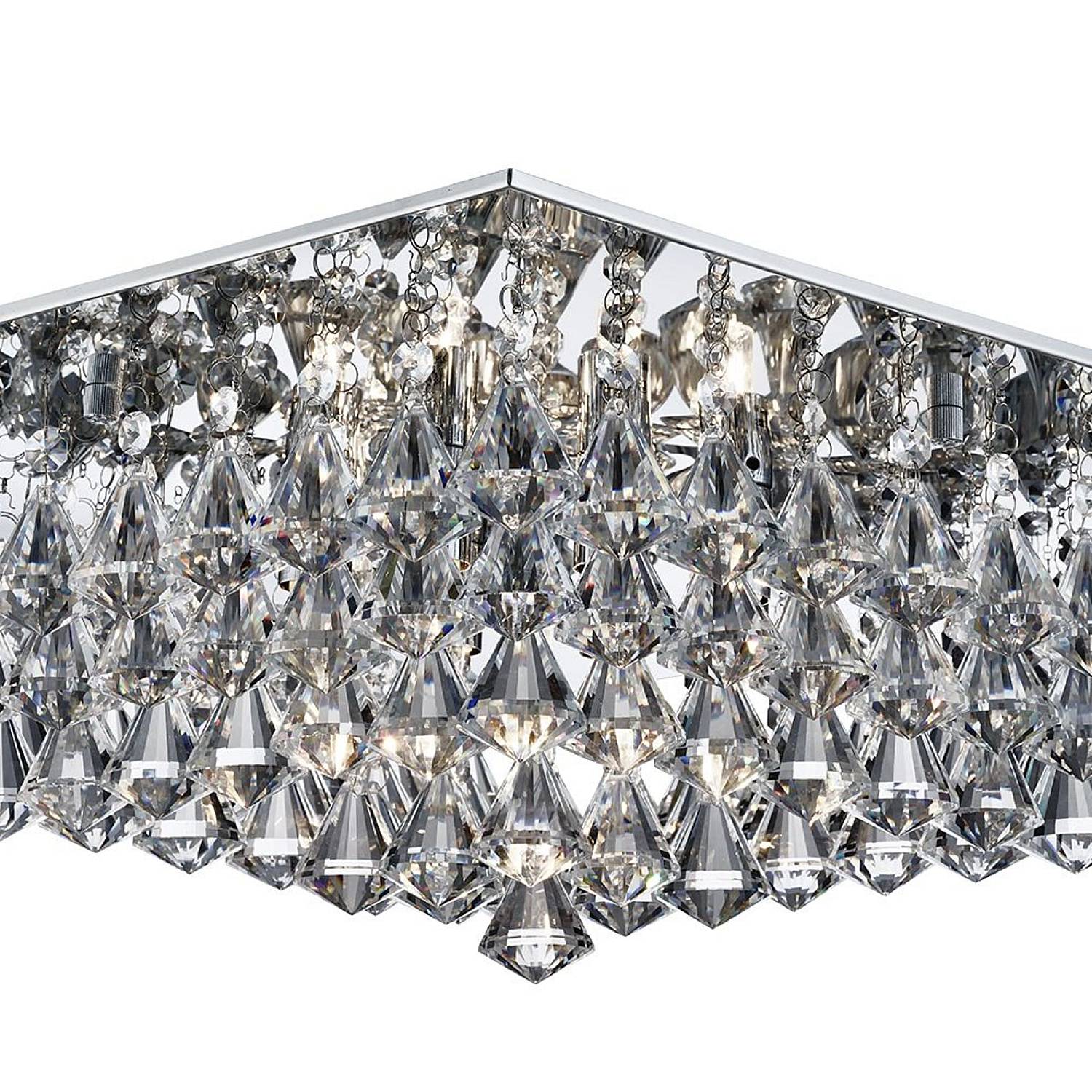 Plafoniera Contemporanea Hanna Alluminio Cromo Vetro Trasparente 8 Luci G9 7308-8CC