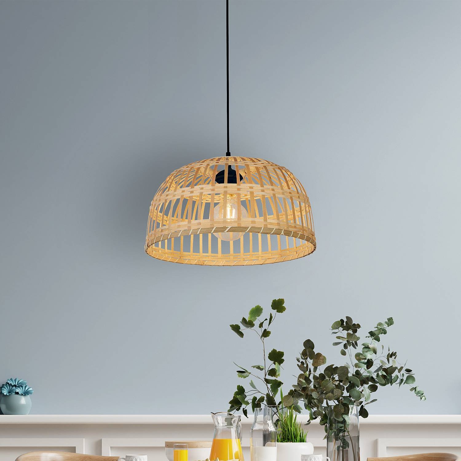 Sospensione Nordica Bali Policarbonato Nero 1 Luce E27 7394CW