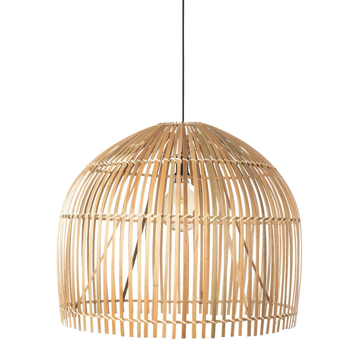 Sospensione Nordica Bali Acciaio Marrone Legno 1 Luce E27 D60Cm 7400CW
