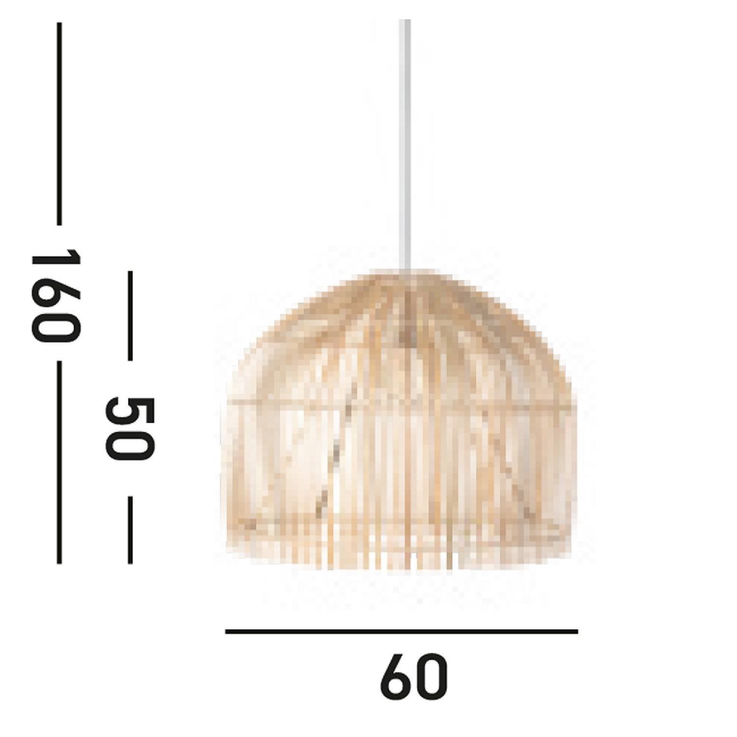 Sospensione Nordica Bali Acciaio Marrone Legno 1 Luce E27 D60Cm 7400CW