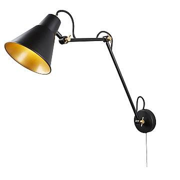 Applique Snodabile Moderna Swinf Arm Acciaio Nero Oro 1 Luce E27 Applique Snodabile Moderna Swinf Arm Acciaio Nero Oro 1 Luce E27