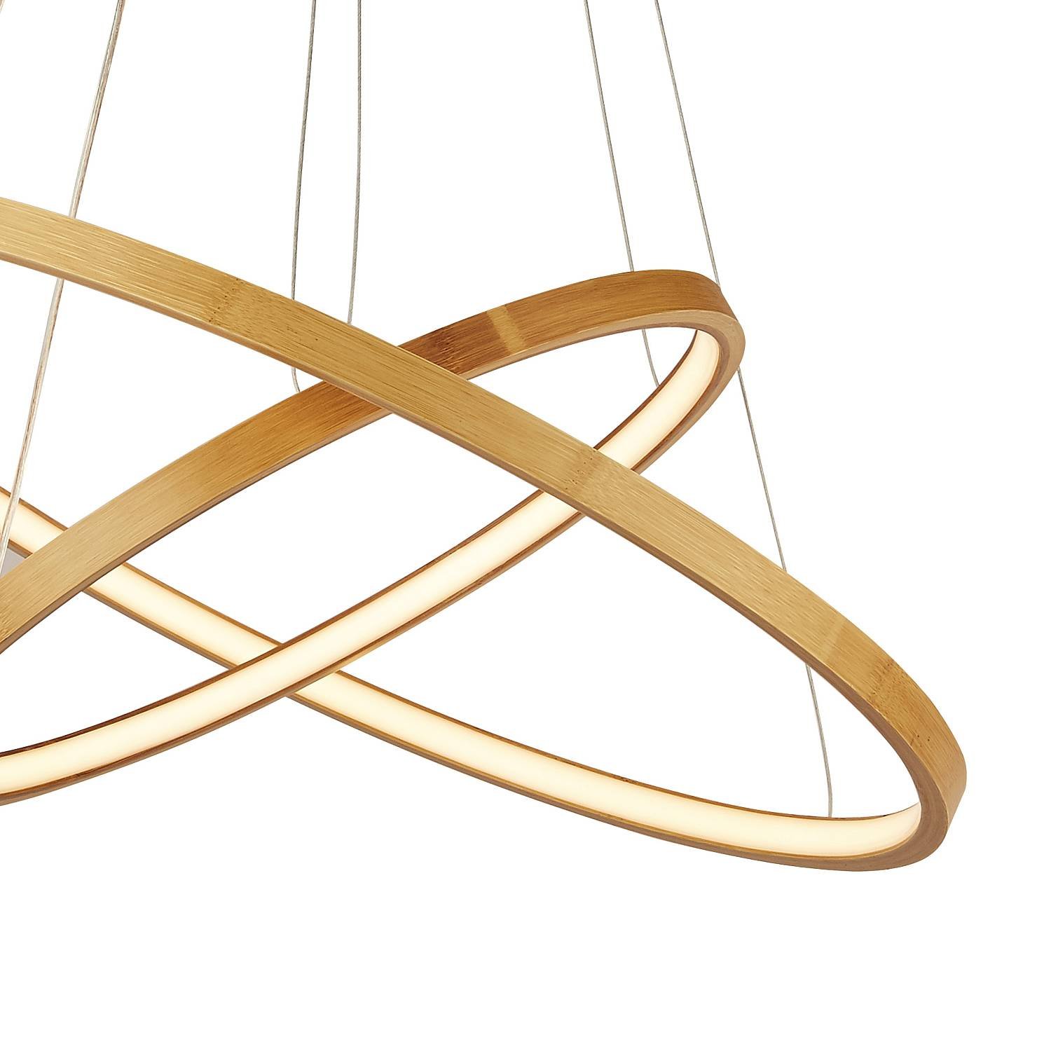 Lampadario Moderno Eternità Acciaio Marrone Legno Oro Led 6,25W 2700K 75032-2NA