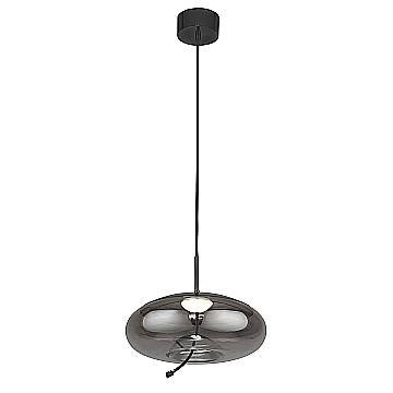 Lampadario Contemporaneo Lisbona Acciaio Cromo Vetro Nero Led 6W 2700K Lampadario Contemporaneo Lisbona Acciaio Cromo Vetro Nero Led 6W 2700K