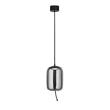 Lampadario Contemporaneo Lisbona Acciaio Nero Vetro Fumè Led 6W 2700K Lampadario Contemporaneo Lisbona Acciaio Nero Vetro Fumè Led 6W 2700K