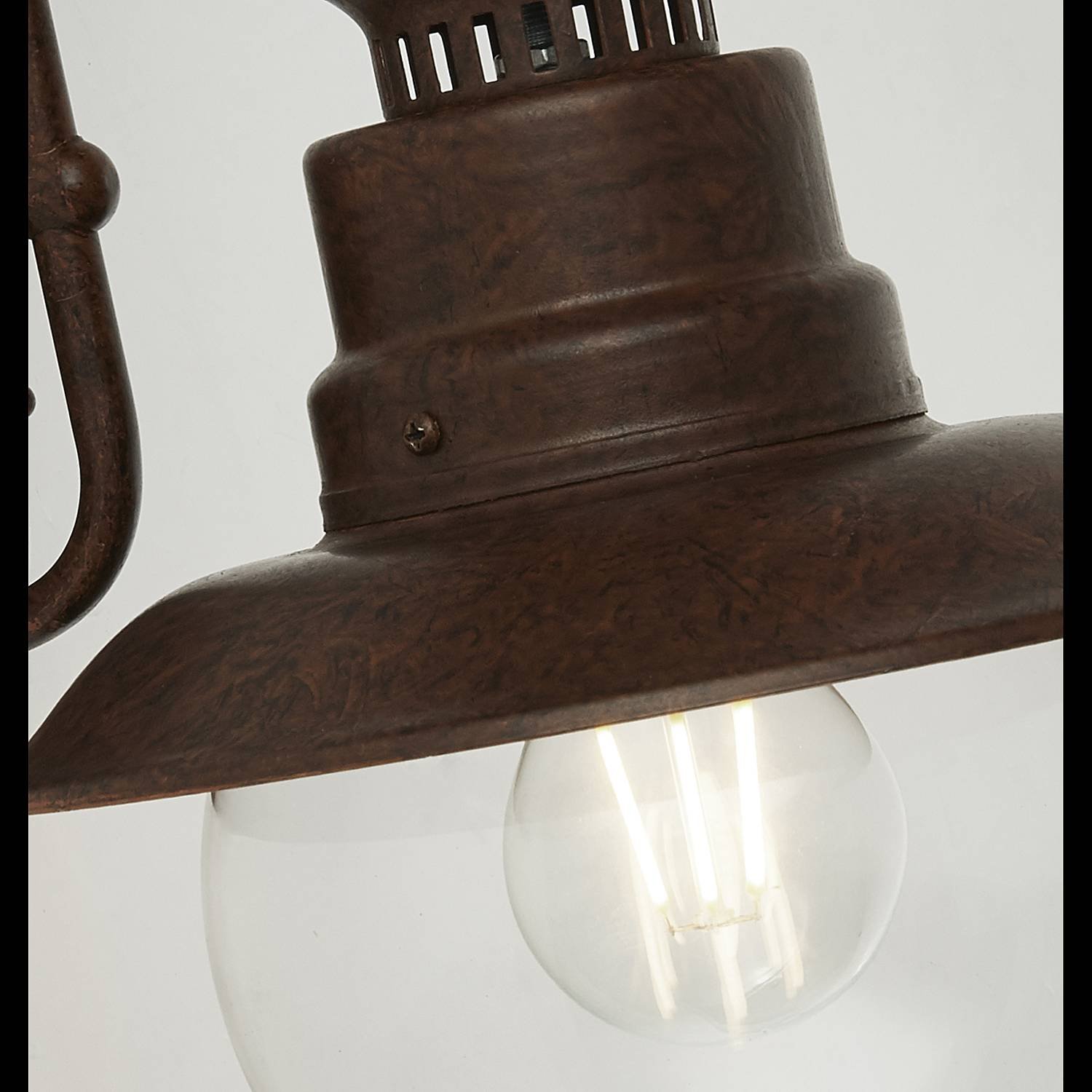 Applique Rustico-Country Stazione Acciaio Marrone 1 Luce E27 7652RU